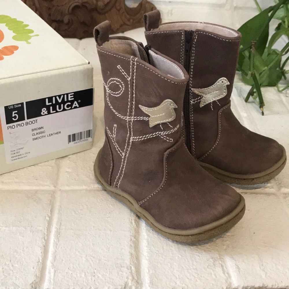 Livie & Luca 5 pio pio bird boot brown leather